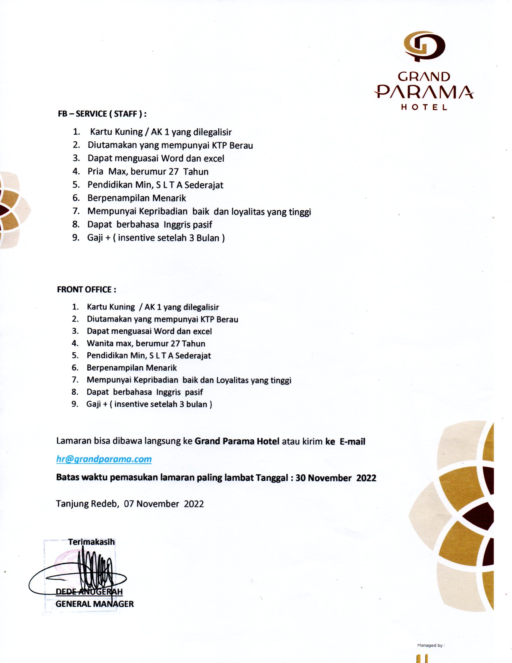 LOWONGAN KERJA JOB FAIR 2 - DISNAKERTRANS BERAU